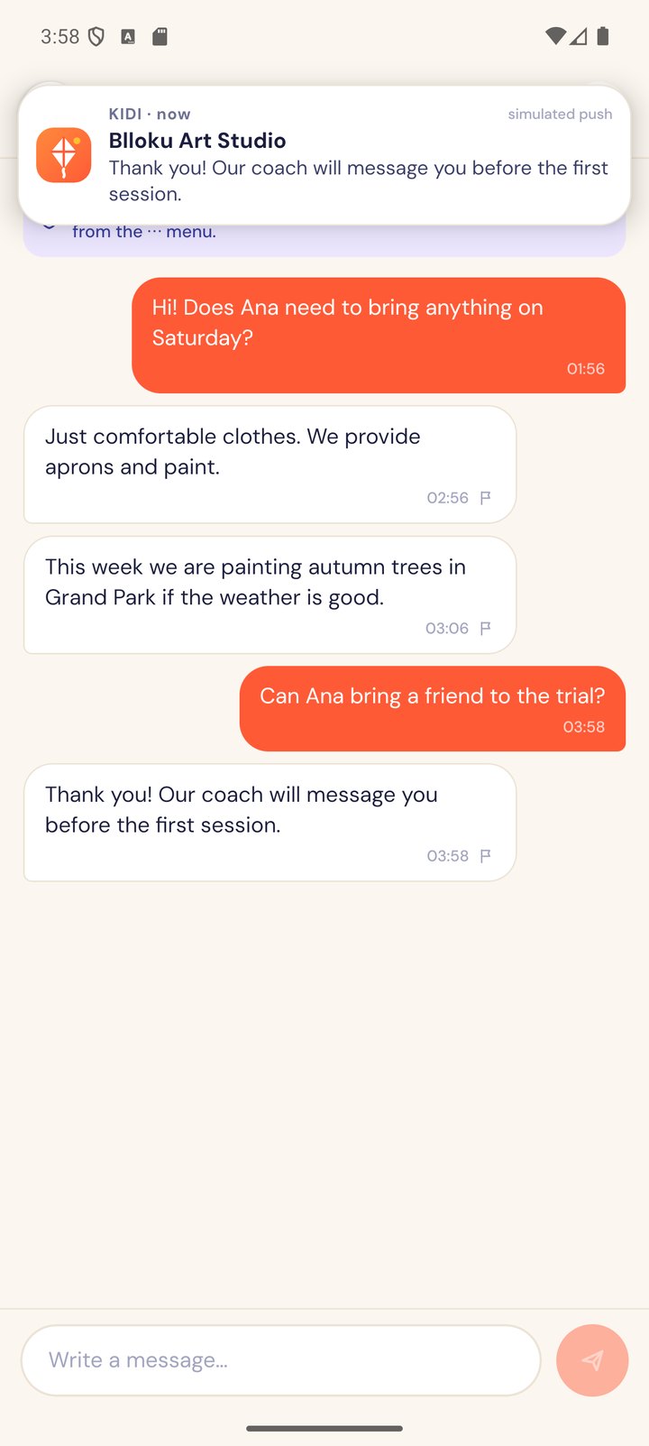 Chat with a center